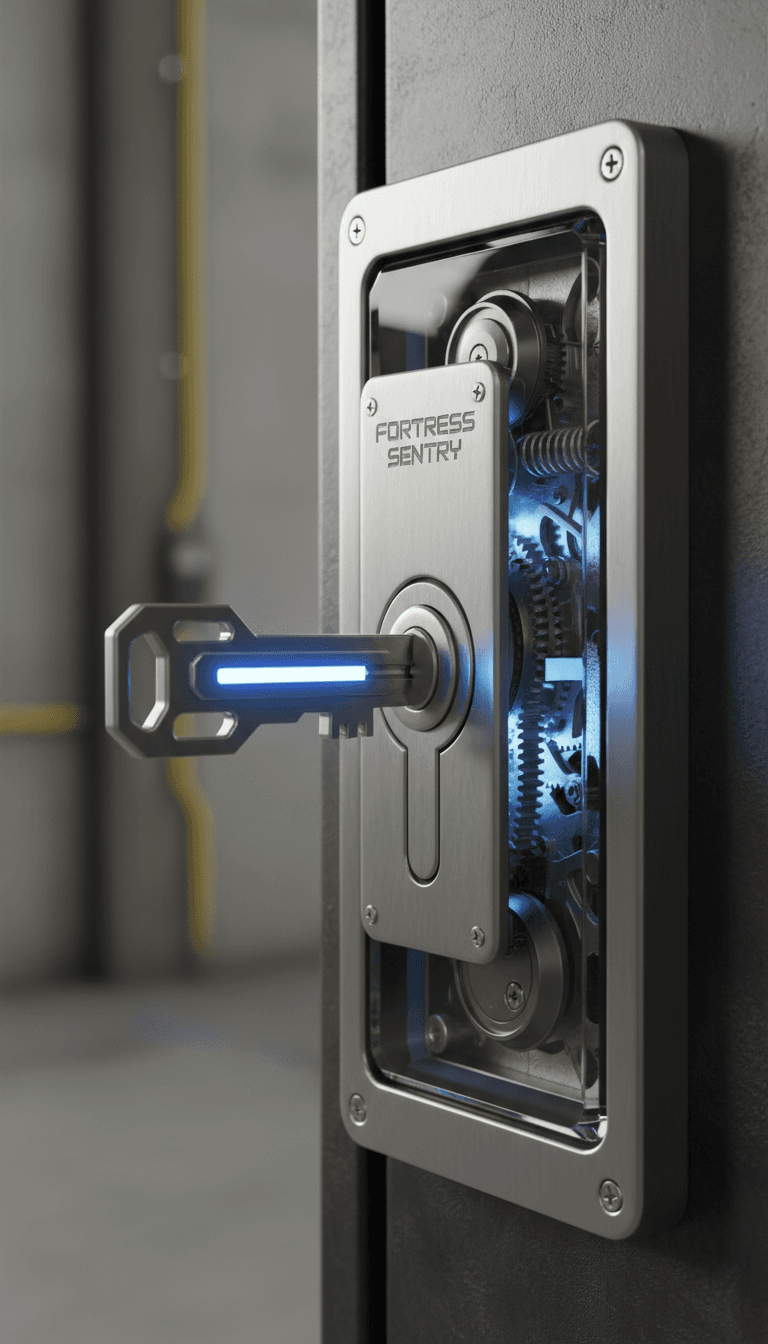 Modern security lock close-up