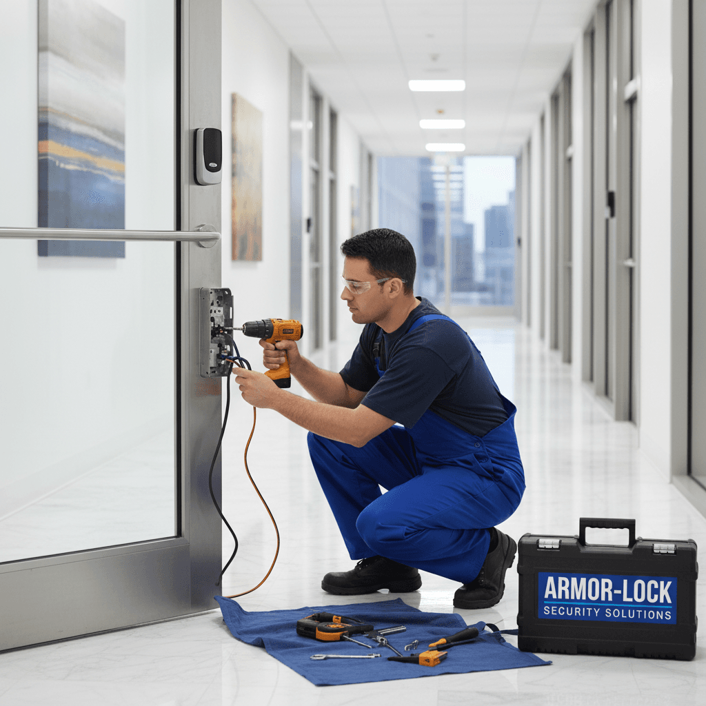 Commercial lock installation