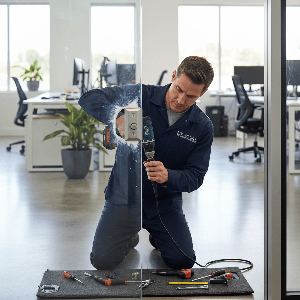 Commercial lock installation