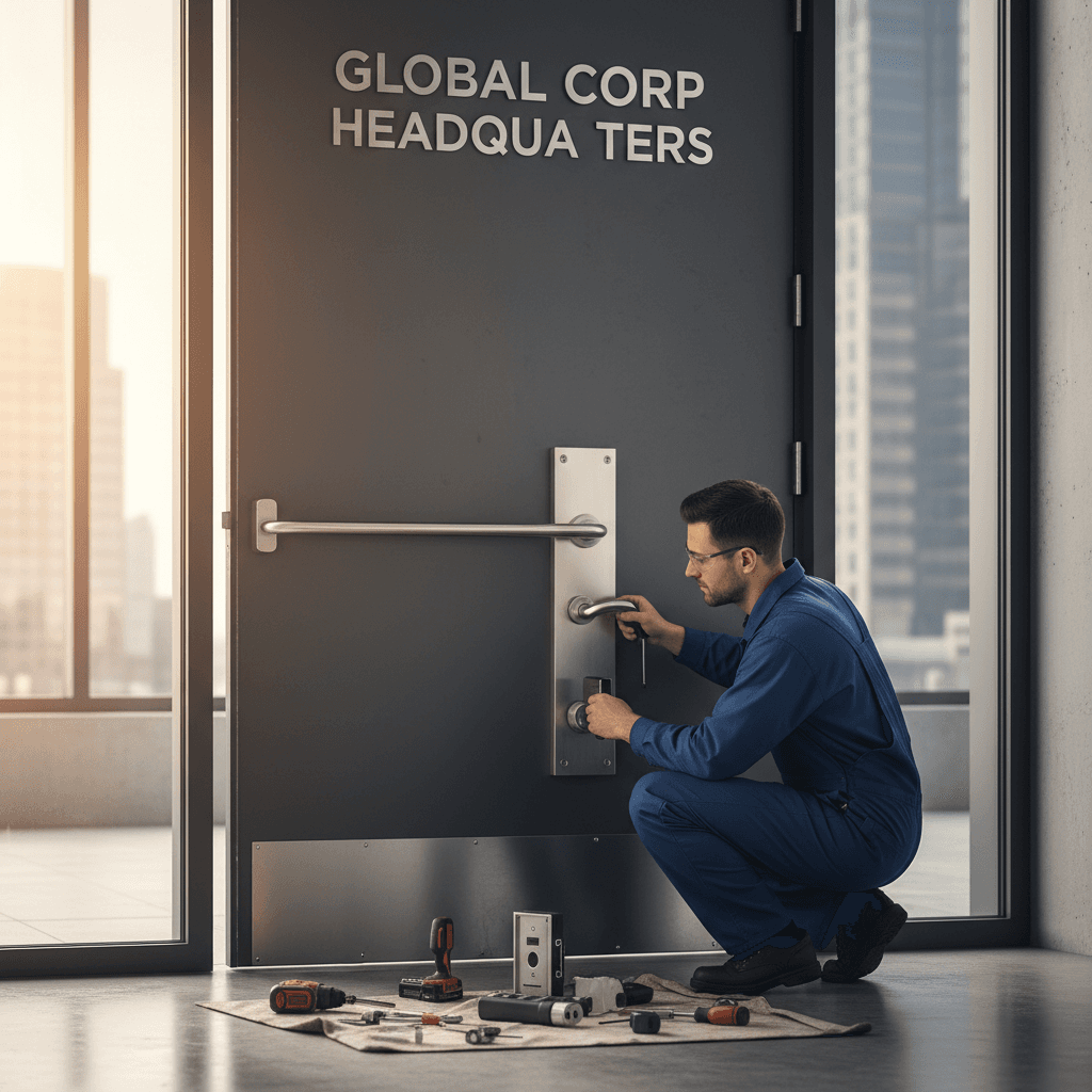 Commercial lock installation